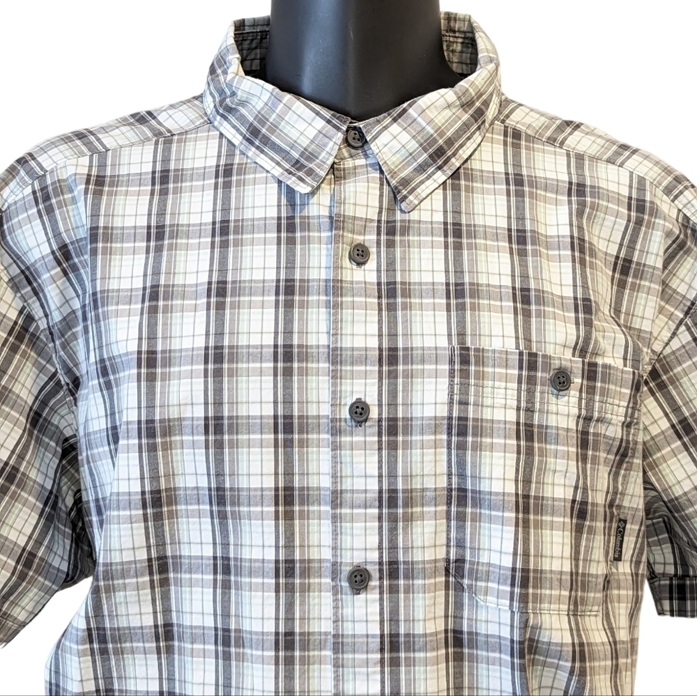 Columbia regular fit plaid button front shirt 3X